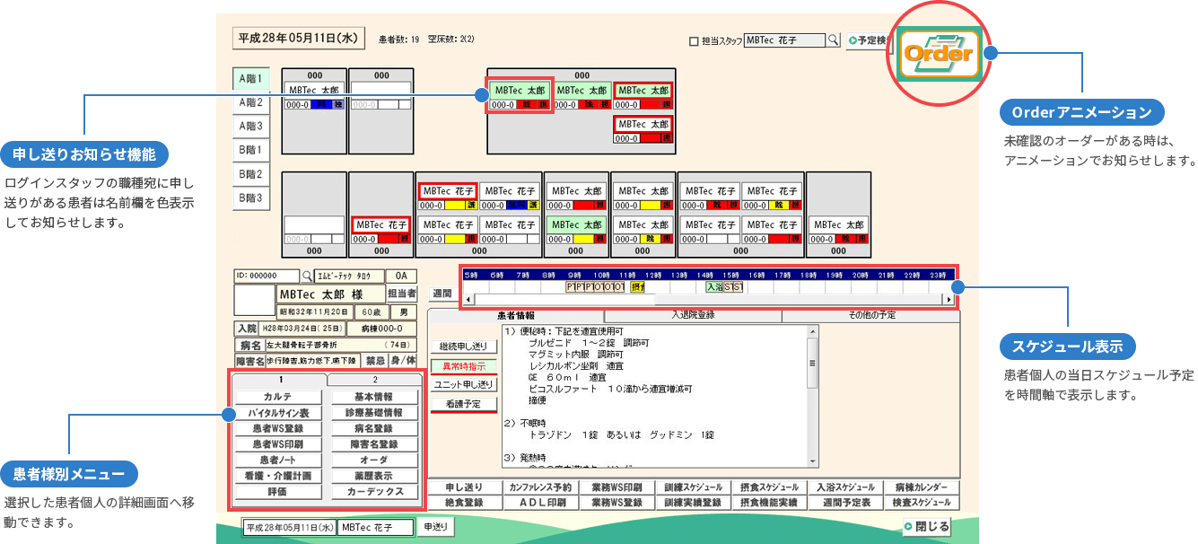 病床管理画面